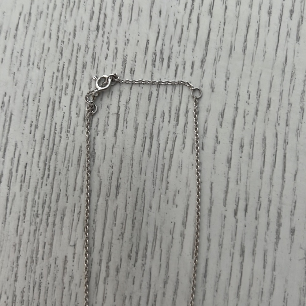 Silver necklace with blue and silver pendant - Picture 3 of 3